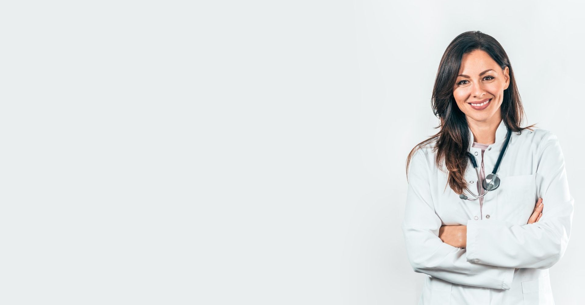 Healthcare professional ready to welcome a patient