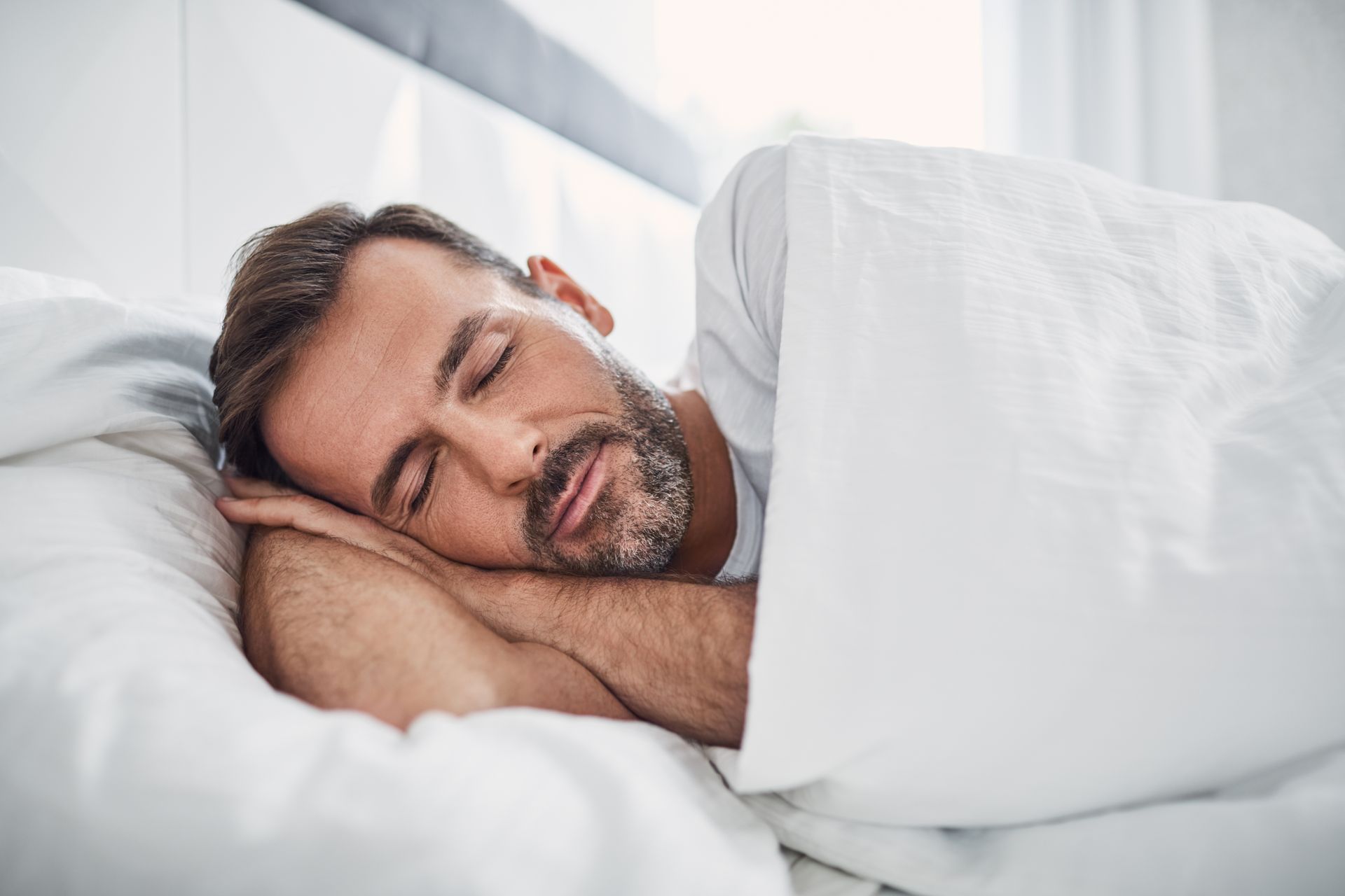 Woman resting in bed